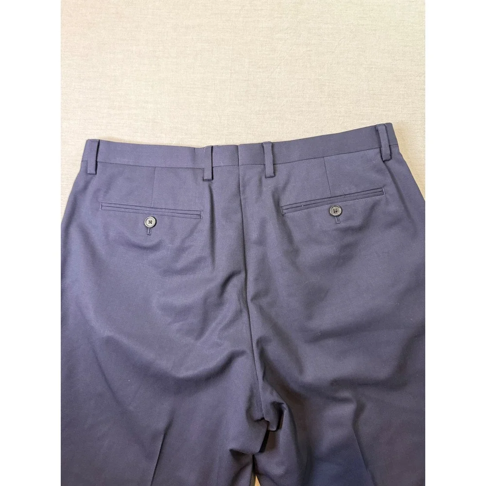 Banana Republic Dress Pants Mens 34x32 Navy Blue Good Marzotto Italian Wool Slim